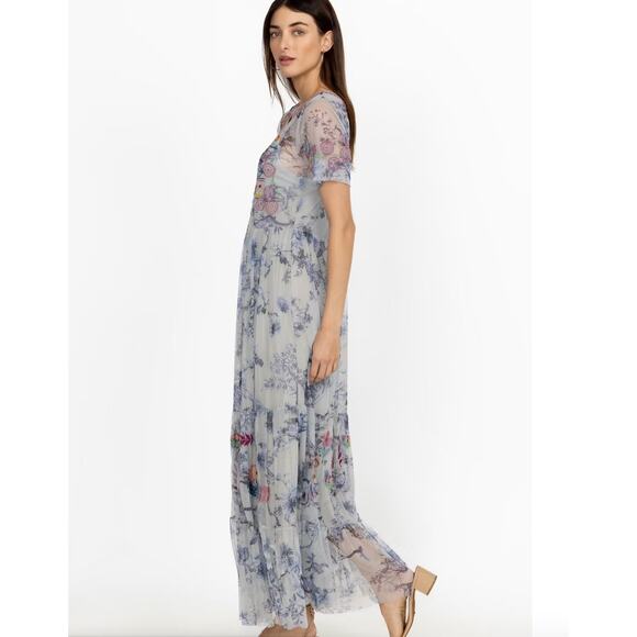EUC Johnny Was $350 Logan Tierred Embroidered Mesh Maxi Dress - Picture 9 of 9